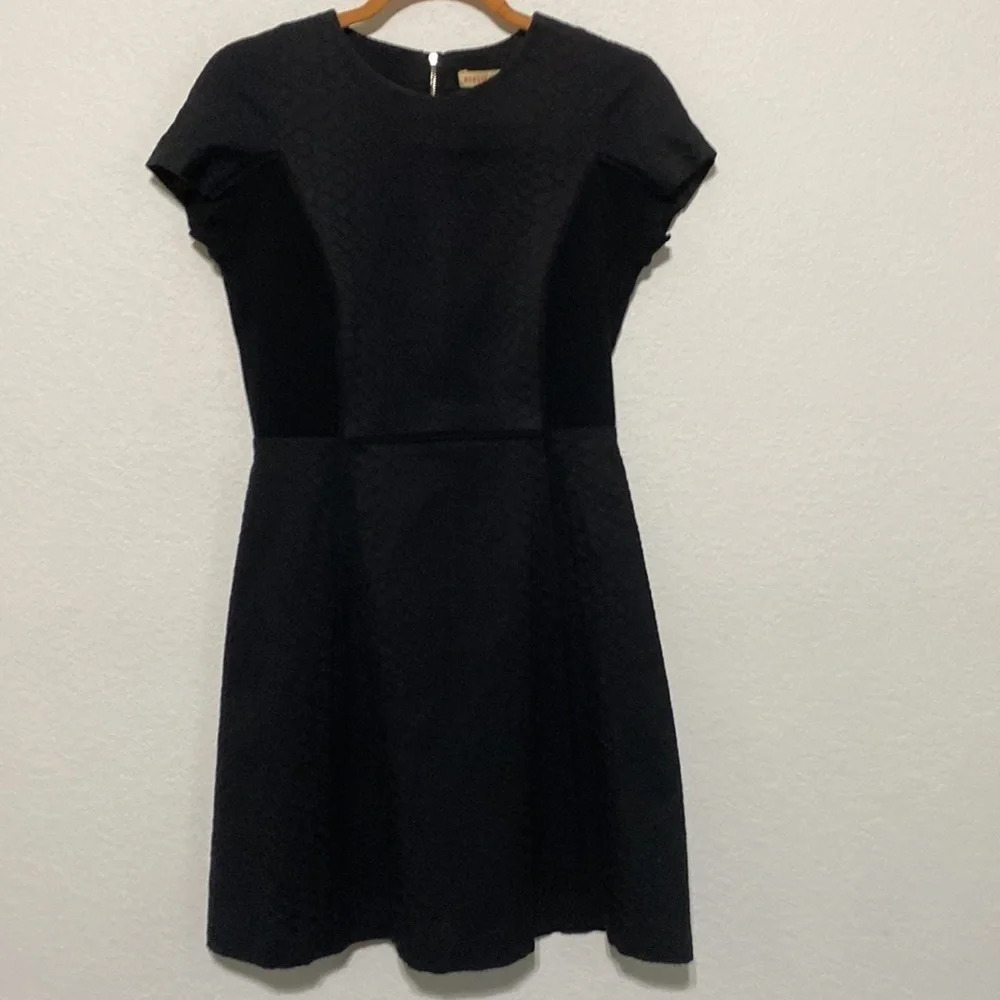 Rebecca Taylor Short Sleeve Snake Jacquard Fit and Flare Knit Dress Size 4